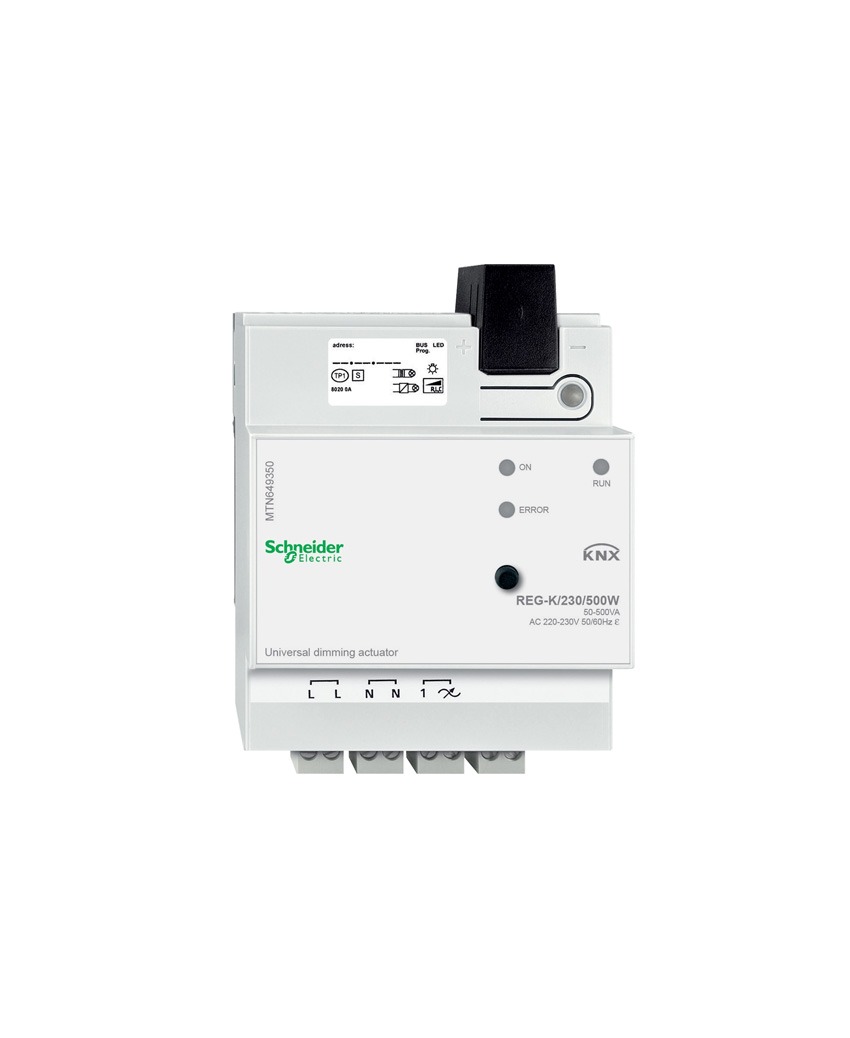MTN649350_Schneider.jpg کنترلر هوشمند دیمر ۱ کاناله ۵۰۰ وات با قابلیت کنترل دستی Schneider اشنایدر MTN649350